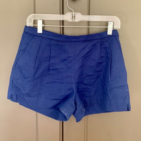 J. Crew Linen Pocket W sz 4 Shorts in Royal Blue - Picture 1 of 4
